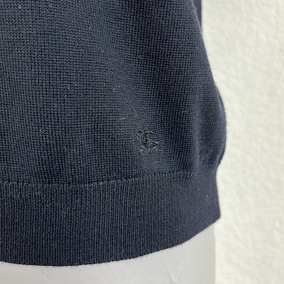 Burberry Knit Short Sleeve Crew Neck Sweater Embroidered Logo Hip - Picture 4 of 10